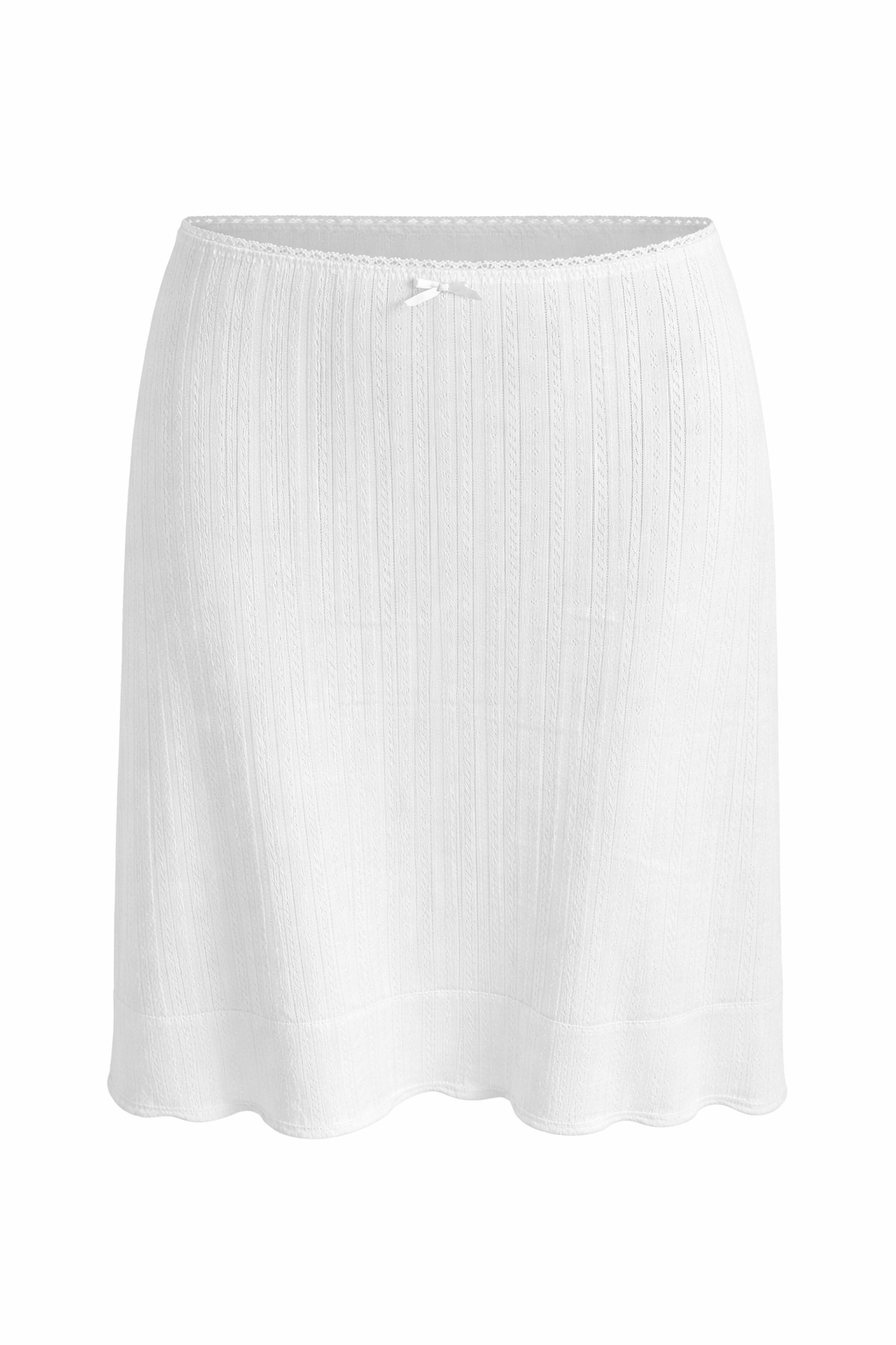 White Pointelle Cotton Skirt