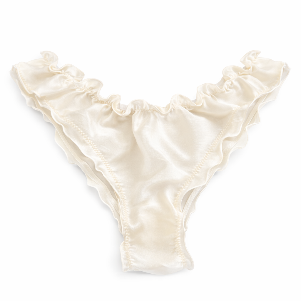 Ivory Silk Ruffle Knickers